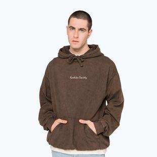 Felpa uomo Kaotiko Washed Vancouver Society marrone