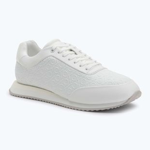 Calvin Klein Scarpe Donna HW0HW02574 Runner Lace Up Mono Pu Triple Bright White