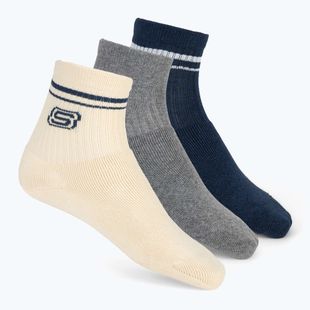 Calzini per bambini SKECHERS Full Terry Low Crew 3 paia white/blue